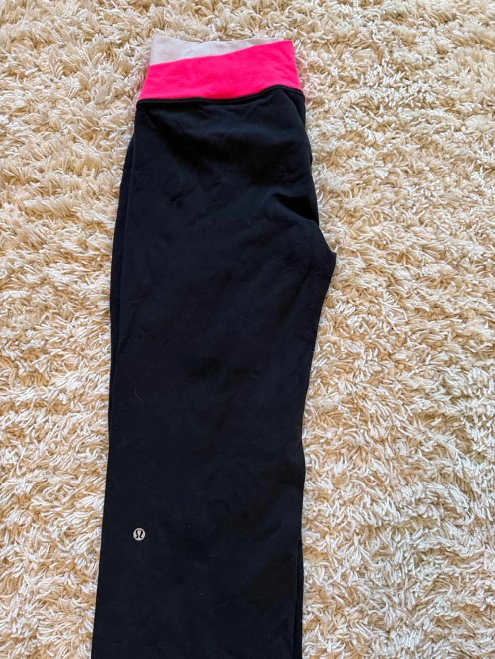 Lululemon pants Active Leggings with Pink and Gray Waistband